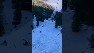 snowboarder falls takes down the whole lift [upl. by Mohandas]