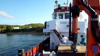 MV Felsted being towed off pier at Balvicar Boatyard [upl. by Sobmalarah]