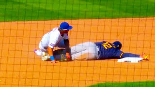 Benches CLEAR in the Brewers Mets Game When Jeff McNeil Got Upset at Rhys Hoskins slide into second [upl. by Irb696]