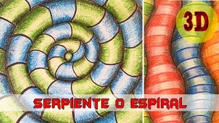 Dibujar en 3D  serpiente o espiral [upl. by Gerardo]