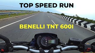 Benelli TNT 600i  Top Speed Run  Comet [upl. by Anitneuq]