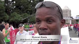 Dancan Kasia Interview 2014 GoodLife Fitness Victoria Marathon [upl. by Slin]