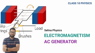 Electromagnetism AC GENERATOR  Class 10  cbseclass10 icseclass10 sscclass10 [upl. by Nade]