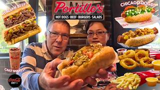 Portillos ChicagoStyle Hot Dog Italian Beef Sausages and More Eat With Us [upl. by Seluj620]