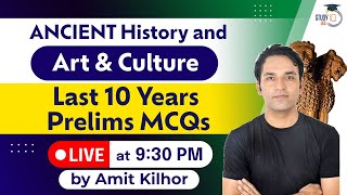 Ancient History  Last 10 Years Prelims MCQs  Live Session  StudyIQ IAS [upl. by Gnouh]