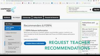 COMMON APP EDUCATION FERPA AND RECOMMENDERS  MAGELLAN COLLEGE COUNSELING [upl. by Maxama985]