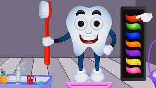 Learn Colors with Teeth Brush For Children Teach Colours Baby Kids Learning Videos [upl. by Sueddaht]