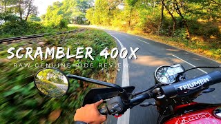 In Depth Triumph Scrambler 400 X Ride Review  The Fun To Ride Budget Scrambler Bike In India [upl. by Flossy]