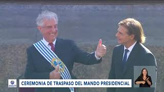 La banda presidencial y el traspaso de mando de Tabaré Vázquez y Lacalle Pou [upl. by Kinghorn]