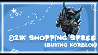 21k Robux shopping spree buying Korblox [upl. by Vaenfila145]