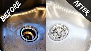 How To Clean Your Kitchen Sink amp Disposal Naturally With Baking Soda amp Vinegar  Easy amp Organic [upl. by Aihsema450]