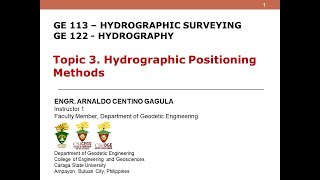 GE 122GE113 HydrographyHydrographic Surveying Topic3 Part1 [upl. by Aduhey818]