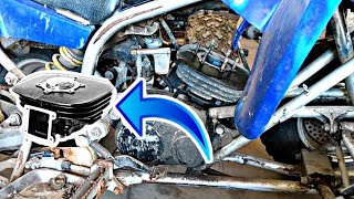 How to Rebuild Yamaha Blaster Top End  eBay Top End Kit Install Start to Finish 8806 [upl. by Ehttam]