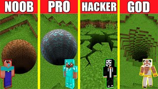 Minecraft Battle TUNNEL HOUSE BUILD CHALLENGE  NOOB vs PRO vs HACKER vs GOD  Animation PIT HOLE [upl. by Hildagarde]