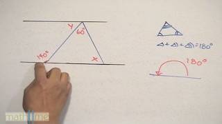 Ángulos entre paralelas y un triángulo [upl. by Tombaugh]