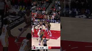 Pascal Siakam Sends it to Tyrese Haliburton who is All Alone from Deep at Hawks  Indiana Pacers [upl. by Hoseia]