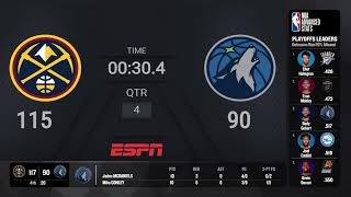 Denver Nuggets  Minnesota Timberwolves  NBAPlayoffs presented by Google Pixel Live Scoreboard [upl. by Aicarg718]