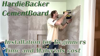 How to Install HardieBacker Cement Board in a Bathtub Shower for beginners Time and Materials Cost [upl. by Gerald942]