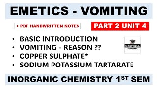 Emetics  Copper Sulphate  Sodium Potassium Tartrate  Part 2 Unit 4  Inorganic Chemistry [upl. by Anica]