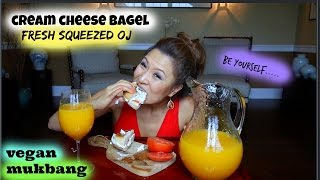 CREAM CHEESE BAGEL • MUKBANG [upl. by Ikcin]