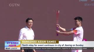 Torch relay for Hangzhou Asian Games continues in Jiaxing Zhejiang｜Wang Yilyu｜Badminton｜China｜杭州亚运会 [upl. by Acinorav]