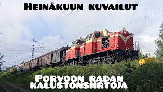 Heinäkuun kuvailut  Porvoon radan kalustonsiirtoja amp TYO junia [upl. by Anoved361]