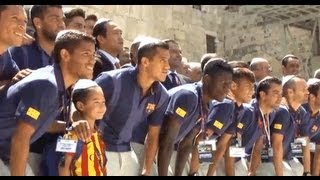 FC Barcelona led by football star Messi visits the Holy Land [upl. by Ramedlab]