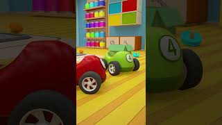 The racing cars inflate the balloons Car cartoons or kids Car stories for kids Shorts episodes [upl. by Dre]