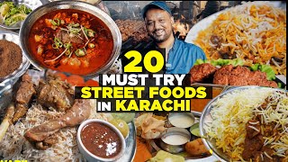 20 Karachi Street Foods You Must Try  Ultimate Nihari Biryani Paya Bun Kabab Chanay and more [upl. by Nosemaj176]