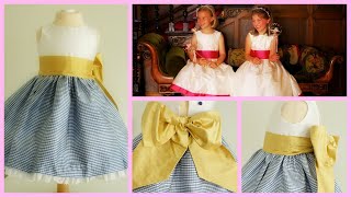 How to sew a Flower Girl Dress  How to sew a Cummerbund  Wedding DIY  Frocks amp Frolics [upl. by Semele389]