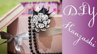 DIY Kanzashi  Заколка Канзаши Мастер Класс двухсторонний лепесток [upl. by Yllus418]