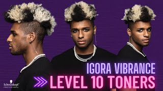 IGORA VIBRANCE Level 10 Toners 🤍 High Contrast Color Block w Josie Vilay  Schwarzkopf Professional [upl. by Aruam]