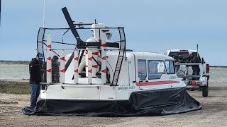 SpaceX amphibious HOVERCRAFT used to transport employees from SPI to STARBASE [upl. by Hannahs]