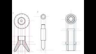 Engineering Drawing TutorialsAssembly drawing with Front view amp Side view T 93 [upl. by Eicaj]