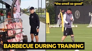 Messi and Inter Miami teammates enjoying barbecue during training session  Football News Today [upl. by Emmalee]