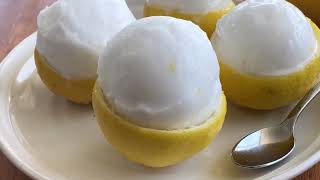 This 3ingredient lemon sorbet is SO EASY to make at home [upl. by Eddina]