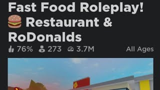 FAST FOOD ROLEPLAY RESTAURANT amp RoDonalds  ROBLOX  ANDROID GAMEPLAY [upl. by Eliot437]