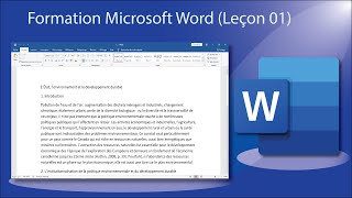 Microsoft Word leçon 01 interface [upl. by Nnylannej]