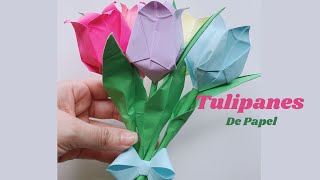 quotRamo de Tulipanes Ideas Bonitas para Regalar en San Valentín  Manualidades con Papelquottulipanes [upl. by Carree384]