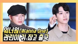 워너원Wanna One 귀여운 관린이 귀 잡고 출국해요 [upl. by Naujid350]