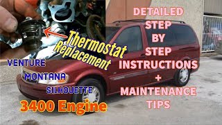 GM 34 Thermostat Replacement  03 Montana [upl. by Airretnahs682]