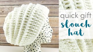 How to Crochet the Quick Gift Slouch Hat [upl. by Liartnod]