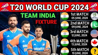 T20 World Cup 2024 India Match Schedule  India Schedule T20 World Cup 2024  T20 World Cup Schedule [upl. by Lleynad]