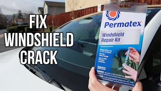 How To Fix Windshield Crack “Bullseye” With Permatex Windshield Repair Kit [upl. by Krispin]