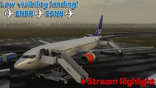 XP12 LOW VISIBILITY LANDING  ENBR  ESSN  VATSIM  Stream Highlights [upl. by Haisa603]