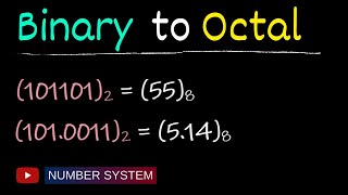 Convert binary to octal  Number system conversion [upl. by Yssis]