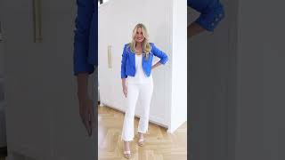 4 Chic Ways to Style Your Cropped Blazer This Summer Fashion Over 40 shorts [upl. by Acilejna502]