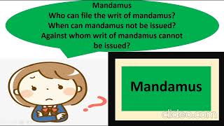 MandamusWrit of Mandamus Explained in detailWho can file the writ of mandamus [upl. by Retsel]