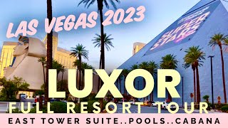 Luxor Las Vegas 2023 full resort tour suite pools cabanas [upl. by Aniretake]