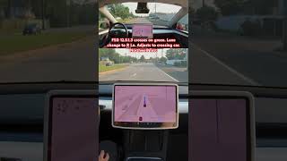 FSD 12513 crosses light Changes Ln Adjust to turning car Northwell Test teslafsd fsdbeta fsd [upl. by Shank]